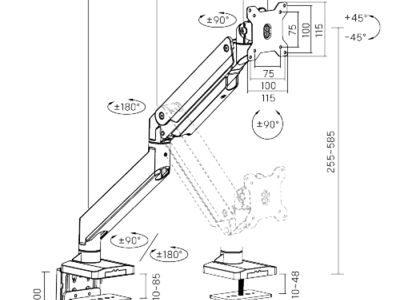 Articulating Surface Mount Arm