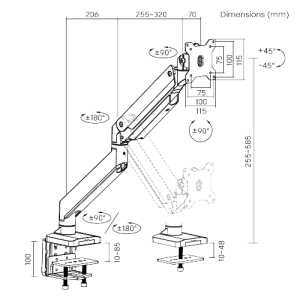 Articulating Surface Mount Arm
